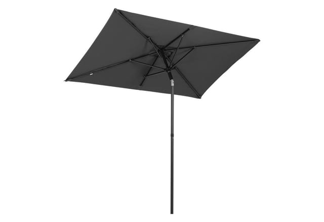 Sekey Balkonschirm 200 x 125 cm Rechteckiger Sonnenschirm mit Schnellöffnungs-Knopf UV50+ - Windfest Kippbar - für Balkon, Terrasse & Garten, Grau