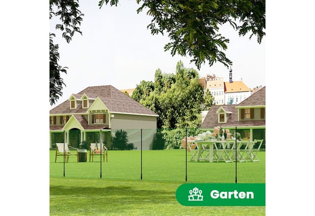 Geflügelnetz Gartenzaun Hundezaun Steckzaun Campingzaun mit 15 Pfählen Windenseilen Erdnägeln Kabelbindern, 25x0,9 m, Grün - Woltu