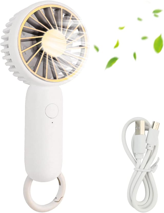 Tragbarer Mini-Ventilator, Handventilator, persönlicher USB-Tischventilator, Handventilator (weiß)