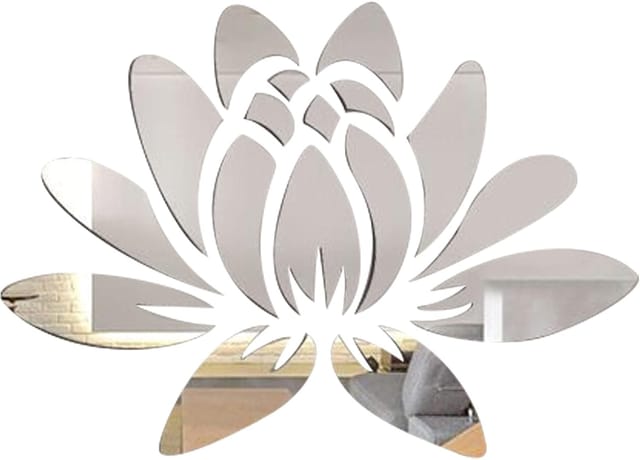 Jusch - 3D-Acrylspiegel-Lotusblumen-Wandaufkleber, selbstklebende Wandaufkleber
