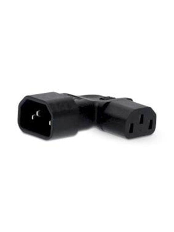 Nedis Extension Plug / IEC-320-C13 / IEC-320-C14 / Rechts abgewinkelt / Vernickelt / PVC / Schwarz / Box / 1 Stück