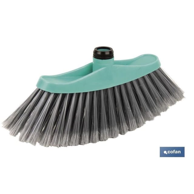 Kehrbesen 34x8x15cm aus Polypropylen und PVC in Türkis und Grau