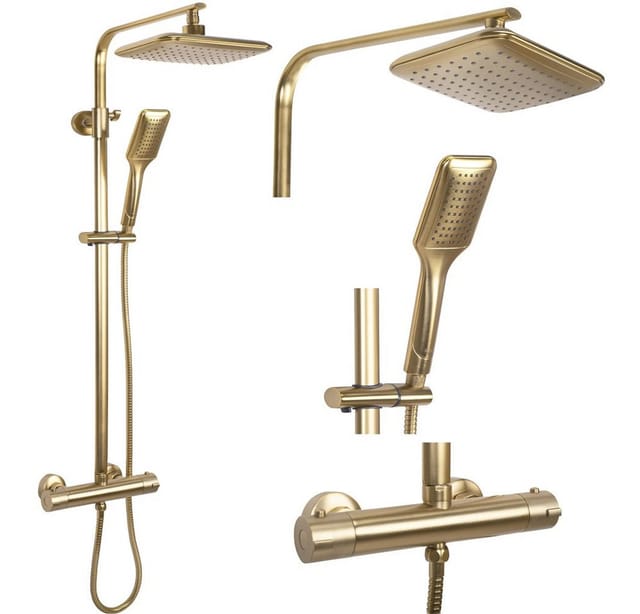 REA - duschset tom brush gold