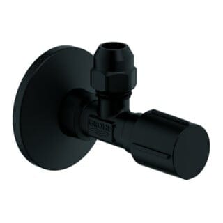 Eckventil Phantom Black, langer Schubschaft, Schubrosette, Wandanschluss 1/2', Abgang 3/8' - Grohe