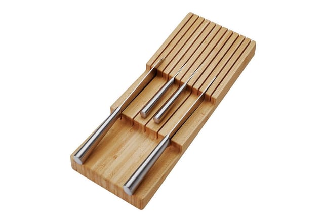 ORGA-BOX 3 BAMBUS Besteckeinsatz Holz-Besteckkasten für Nobilia Schubladen ab August 2012 Messereinsatz 174 x 448 mm fürORGA-BOX 3 Bambus