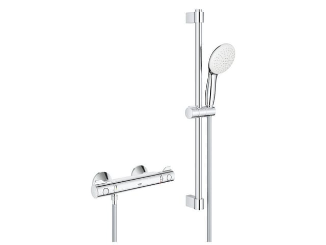 Grohtherm 800 Thermostat-Brausebatterie, mit Tempesta Brausestangenset 600mm, 2 Strahlarten Rain/Jet, Chrom - Grohe