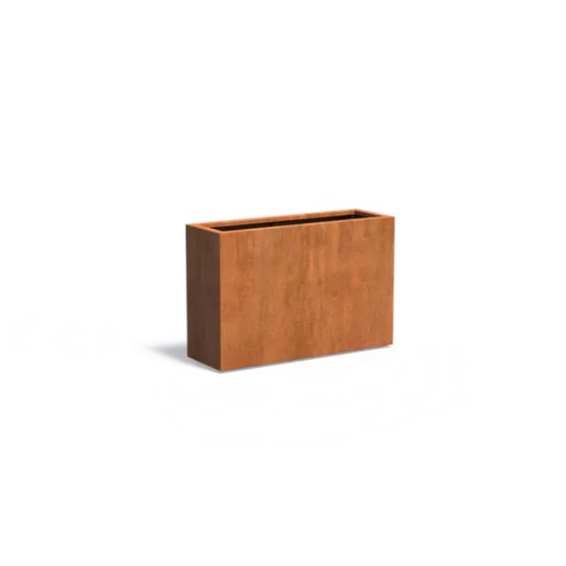 Pflanzgefäß Carrez Standard Rechteck aus Corten-Stahl Pflanzkübel Größe 120x40x80 cm - Adezz