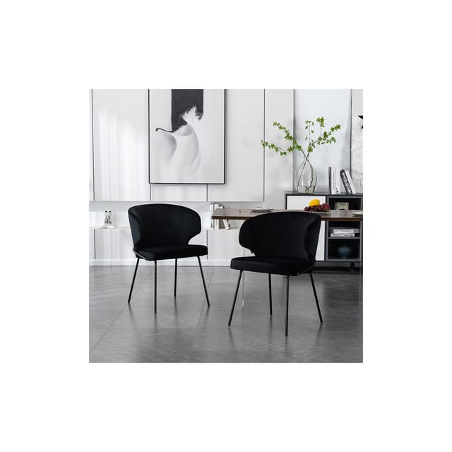 Esszimmerstuhl amara Samt Farbe: Schwarz, Menge: 10 Stuhl Polsterstuhl Esszimmerstuhl Esszimmerstühle - Home Deluxe