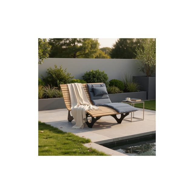 Wellenholzliege/Waldsofa inkl. 2x Auflage taiga Menge 1 Waldsofa Wellenholzliege Holzliege Lärche - Home Deluxe