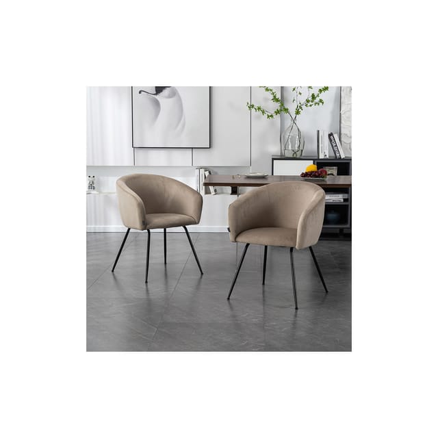 HOME DELUXE - Polsterstuhl ARIA - 3 Stück, Farbe: Samt Beige - weiche Polsterung, bis 120 kg belastbar I Küchenstuhl Speisestühle Esszimmerstühle