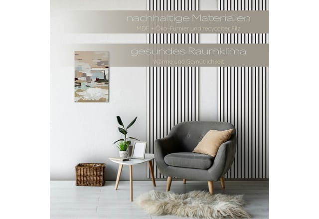 Hexim - Lamellen Akustikpaneele 1,67 m² flexible Wandpaneele 278x60cm mdf Wandverkleidung schalldämmend: White - AP11, 1 Paneel - 1.67m²
