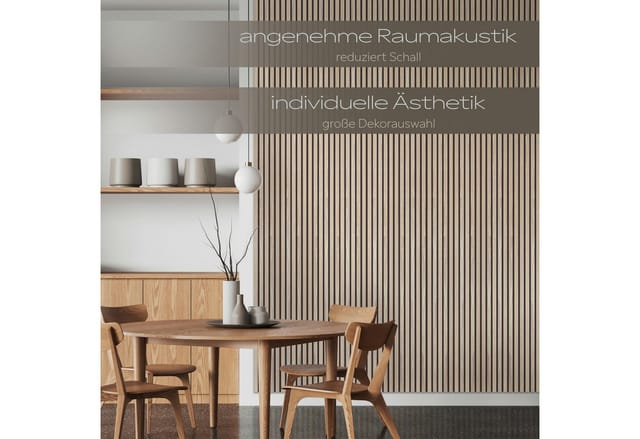 Hexim - Lamellen Akustikpaneele 1,67 m² flexible Wandpaneele 278x60cm mdf Wandverkleidung schalldämmend: Sonoma Oak - AP06, 1 Paneel - 1.67m²