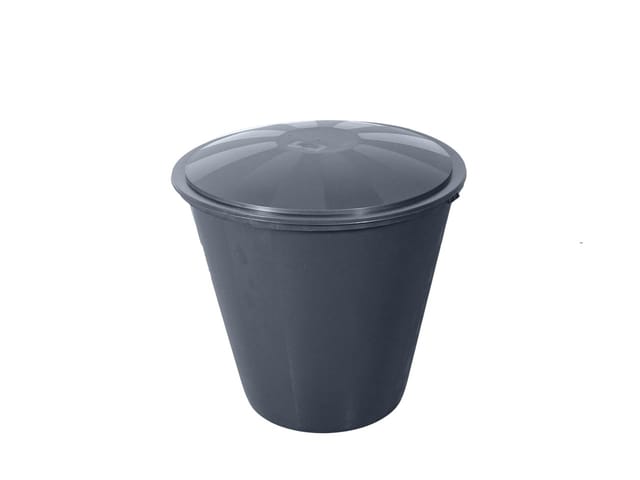 TrendLine Regentonne rund Deckel Hahn 210L grau Regenwassertonne Wassertank