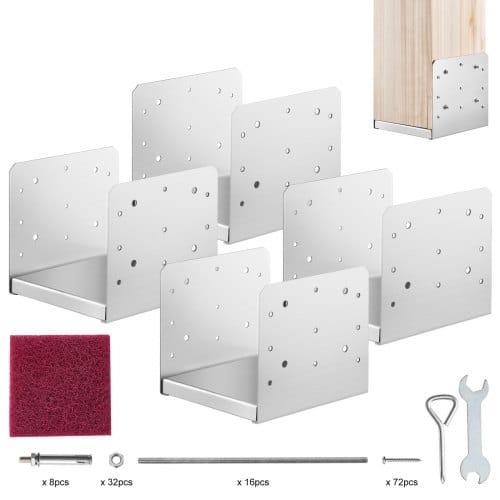 4er-set Aufschraubhülse 190 X 200 X 180 Mm Pfostenträger Kohlenstoffstahl Pfostenschuh Pfosten Pfostenunterlage Bodenhülse Stützenfuß Ideal Für Verandageländern, Pergolen Und Säulen