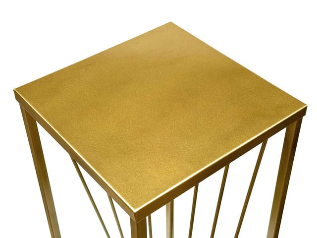 Dandibo - Blumenhocker Metall Gold Eckig 100 cm Blumenständer Beistelltisch 96567 Blumensäule Design Modern Pflanzenständer Pflanzenhocker