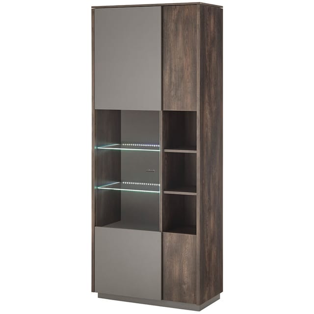 Lomadox - Vitrine in Eiche mit anthrazit LAFAYETE-61