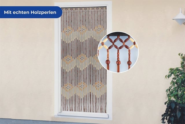 WENKO Bambusvorhang Holzperlen