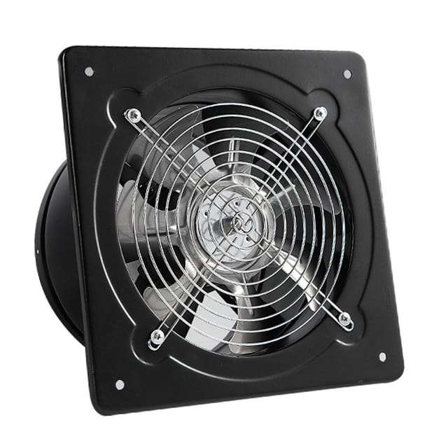 Csparkv - Badezimmerventilator aus Metall, 100 mm, 50 w, wandmontierter Raumventilator mit belüfteter Rücklaufklappe für Küche, Garage (schwarz)