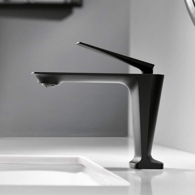 Sjqka - Designer-Badezimmer-Mischbatterie – Einhebelmischer – Schwarz