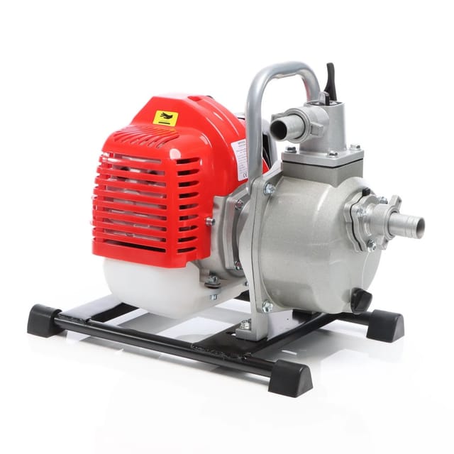 XPOtool Benzin Wasserpumpe 1,4 kW 8.000l/h 30m Förderhöhe, 25,4 mm Anschluss (1"), Gartenpumpe Motorpumpe mit 2-Takt-Motor