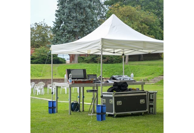 Pavillon Sandsäcke, 4er Set, Oxford-Gewebe, zum Befüllen mit Sand, Beschwerer Partyzelte, Gewichtssäcke, blau - Relaxdays