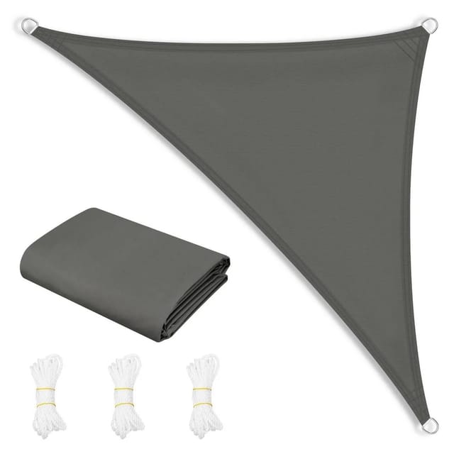 Woltu Sonnensegel Sonnenschutz Aus Pes, 200 G/m² Polyester, 95% Uv Schutz, Wasserabweisend, Für Terrasse, Garten, Balkon, Camping, 5x7x7m, Dunkelgrau