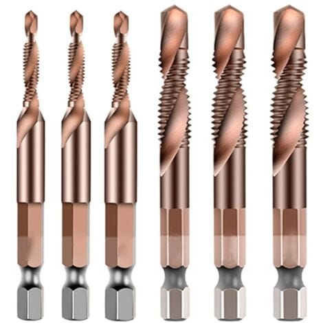M3-m10 Hss-schraubenbohrer Co M35 Kobalt-gewindebohrer-kombination, Metrischer Bohrer, 6,35 1/4 Zoll Sechskant, Schnellwechsel-metall-holzbearbeitungswerkzeug