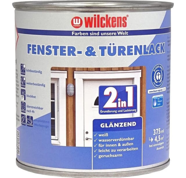 Wilckens - Fenster&Türenlack 2in1 Weiß glänzend 0,375l 12993000030