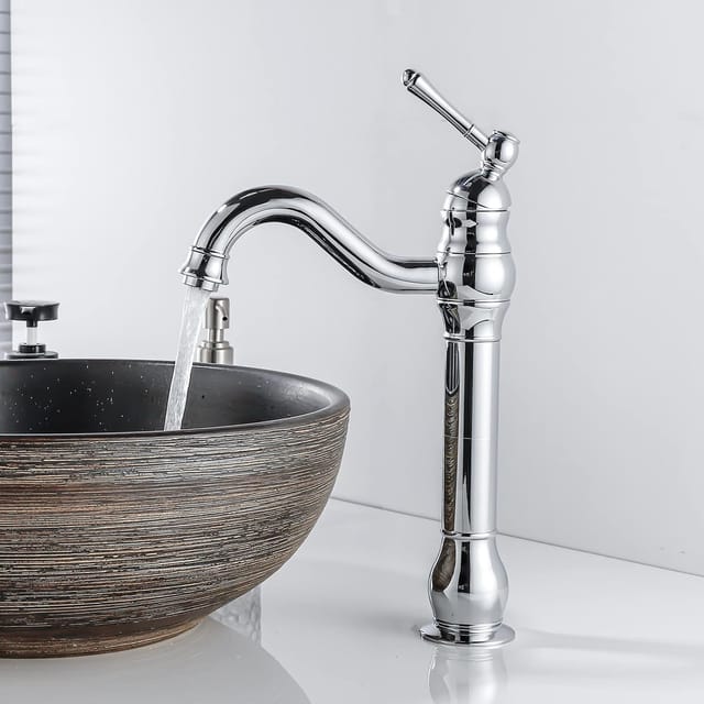 Jn.songs - Retro Wasserhahn Bad Waschbecken, Armatur für Waschbecken Badezimme 360°, Waschtischarmatur 30cm mit Geräuscharmem Keramischem Ventilkern