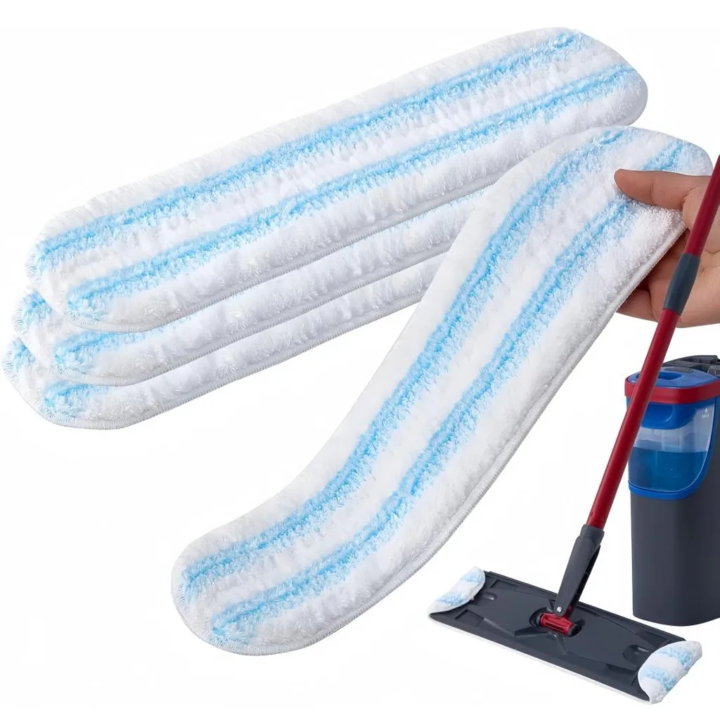 Set Mit 4 Ersatz-mikrofaserbezügen Für Vileda H2pro Wischmopps. Geeignet Für Alle Hartböden, Wiederverwendbar Und Ideal Für Die Bodenreinigung.