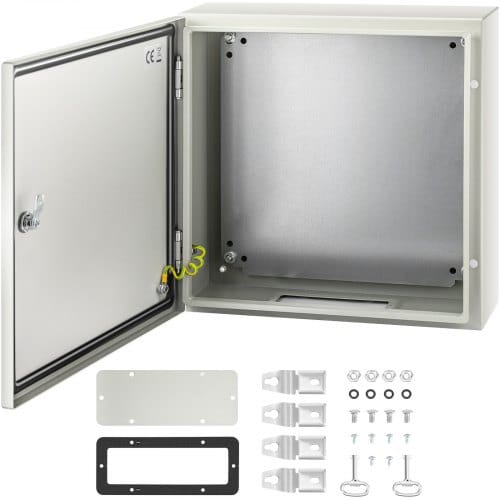 Vevor Schaltschrank Nema-industriegehäuse, 50 X 50 X 15 Cm Nema 4x-stahl-verteilerschrank, Ip66 Wasser- Und Staubdicht, Elektrischer Anschlusskasten Für Den Außen-/innenbereich, Mit Montageplatte
