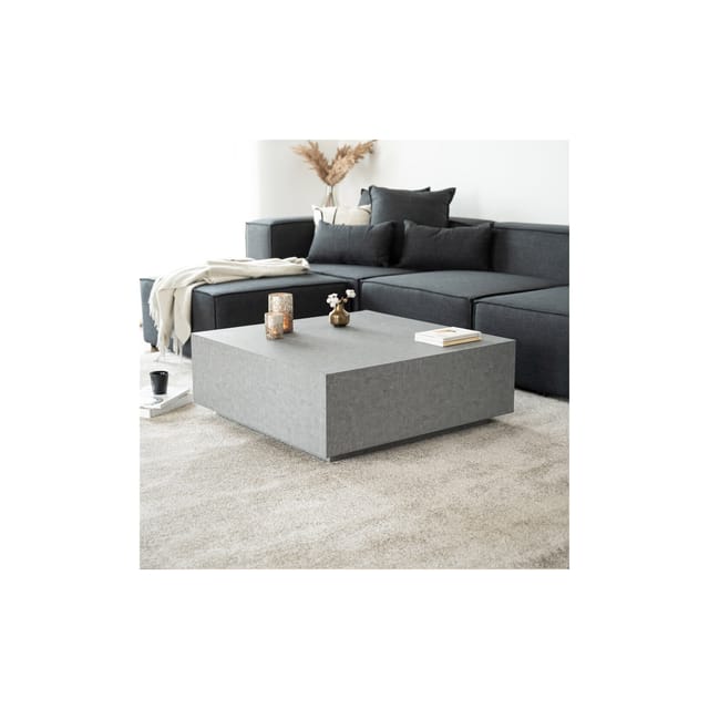 Couchtisch Marmor amiri xl Farbe: Grau, Größe: 95 x 35 x 95 cm Couchtisch Sofatisch Tisch Couchtisch-Marmor - Home Deluxe