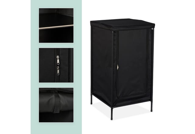 Campingschrank mit 2 Ablagen, hbt: 87x47,5x47,5 cm, Campingregal mit Tischaufsatz, Stauraum im Vorzelt, grau - Relaxdays