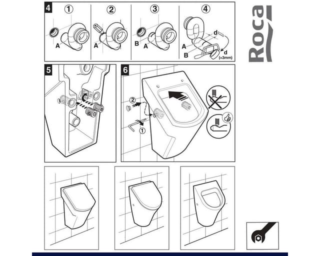 Roca - Nexo Wand-Urinal mit Fallstoppdeckel, Entleerung hinten (7.3536.4.K00.0)
