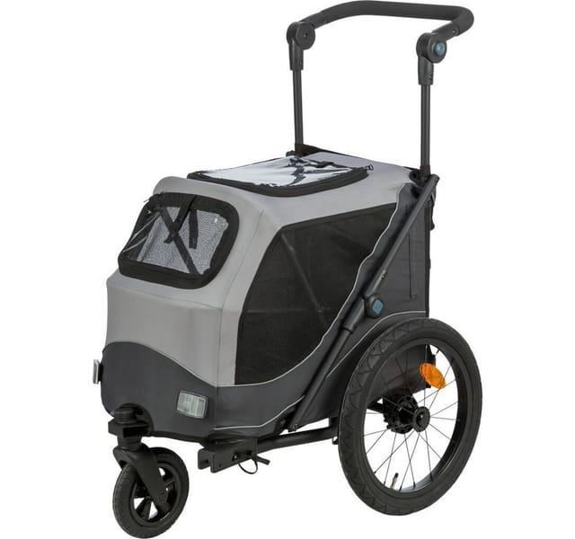 Trixie Fahrrad-Anhänger für Hunde - grau/schwarz S