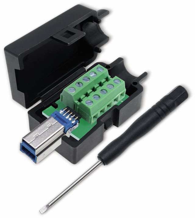 Quadrios - 2001C204, USB-Modular-Set, usb 3.0 - Standard-B, Stecker, Einbau horizontal, Polzahl 10