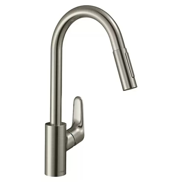 hansgrohe Focus M41 Küchenarmatur 240 2jet 31815800 Edelstahl-Optik, mit Ausziehbrause