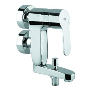 Eurostyle Cosmopolitan 1-Loch-Einhand-Wannenbatterie Vertica Wandmontage, Chrom - Grohe
