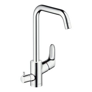 Küchen Armatur Focus M41 260 1jet 31823000 chrom, schwenkbarer Auslauf, Geräteabsperrventil - Hansgrohe