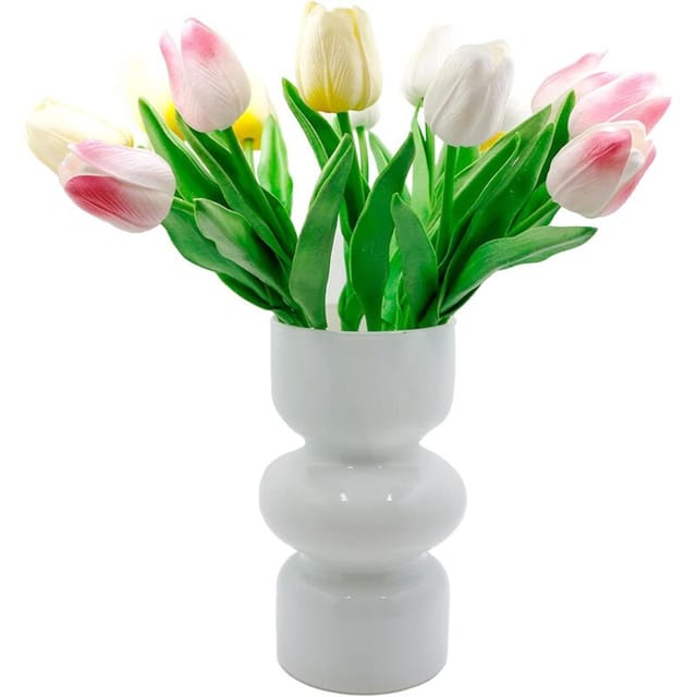 Moderne Geometrische Glasvase – Hydrokultur, Dekorativ Für Blumen – Für Zuhause, Büro, Hochzeiten – Weiß