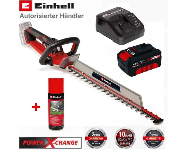 Einhell Pro Akku-Heckenschere GP-CH 18/61 Li BL- ABS mit Akku 4 Ah + Pflegespray