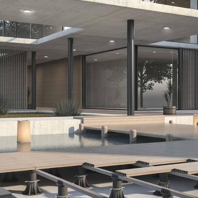 Höhenverstellbarer Terrassensockel Für Balken Und Platten – Höhe 330–425 Mm – Polypropylen – Optimale Entwässerung Und Luftzirkulation – Dy-a09