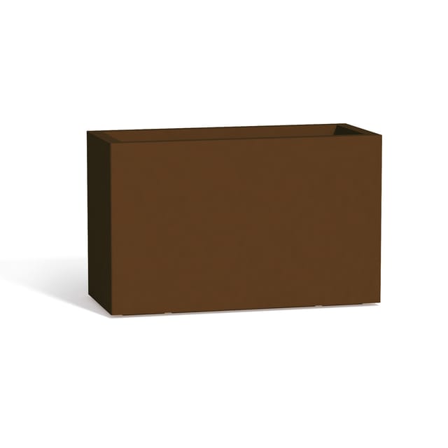 Monacis - Blumenkübel rechteckig aus Harz 80x35 cm mod. Flowerpot Braun