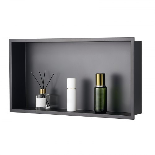 Duschnische, 10,16x33,02x63,5 Cm Große Wandnische, Seifen- Und Shampoo-aufbewahrungsorganizer Aus Edelstahl, Langlebig Und Einfach Zu Installieren, Schwarz Für Badezimmer