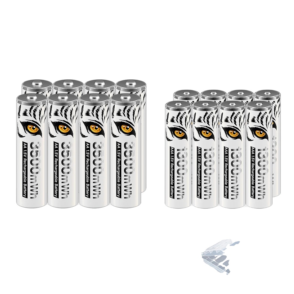 Wiederaufladbarer Lithium-akku, Intelligentes Ladegerät Im Lieferumfang Enthalten, 8 Aa- Und 8 Aaa-batterien