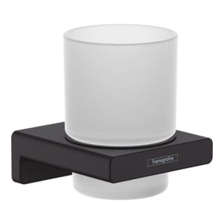 Hansgrohe - AddStoris - Zahnputzbecher mit Halter, Glas matt/schwarz matt 41749670