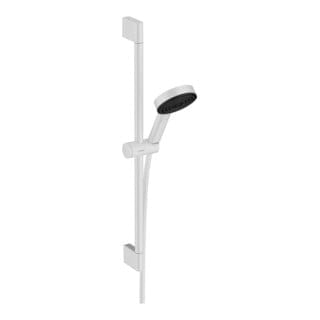 Hansgrohe Pulsify Select - Brausegarnitur, 3 Strahlarten, Stange 67 cm und Schlauch, weiß matt 24160700