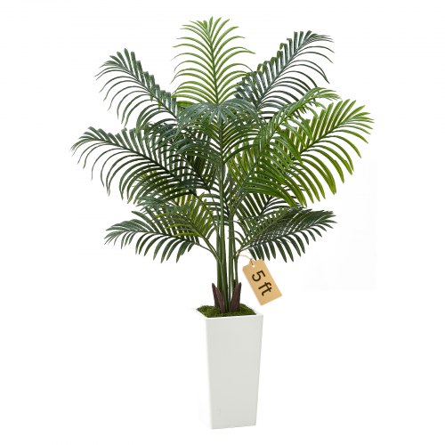 Künstliche Areca-palme, 1,52 M, Künstliche Tropische Palmenpflanzen Mit Weißem Pflanzgefäß, Kunstseidenpflanze Im Topf, Kunstbaum Für Veranden, Wohnzimmer, Terrassen Zuhause, Büro