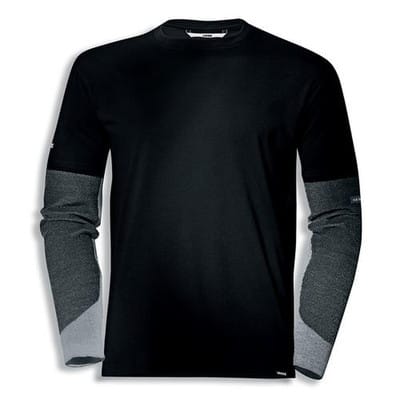 Uvex Cut Quatroflex Herren-Arbeitsshirt - Schwarzes Männer-T-Shirt - Ärmel mit Schnittschutz-Stufe 5: S