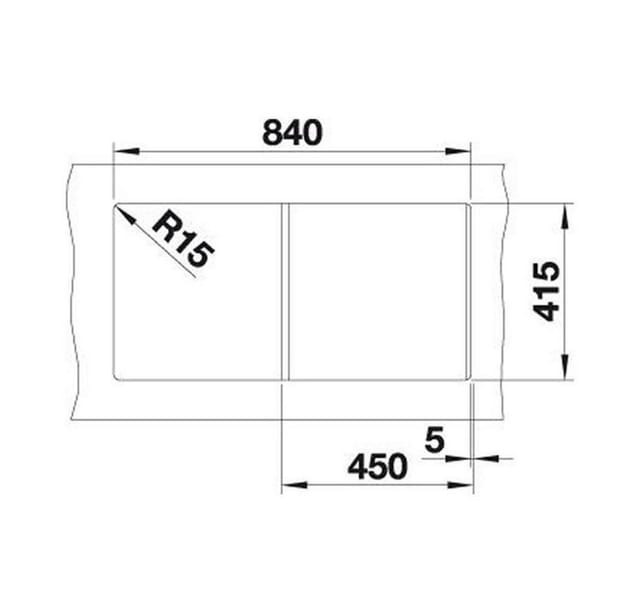 Favum 45 - Silgranitspüle, 86x44 cm, Schwarz 526081 - Blanco